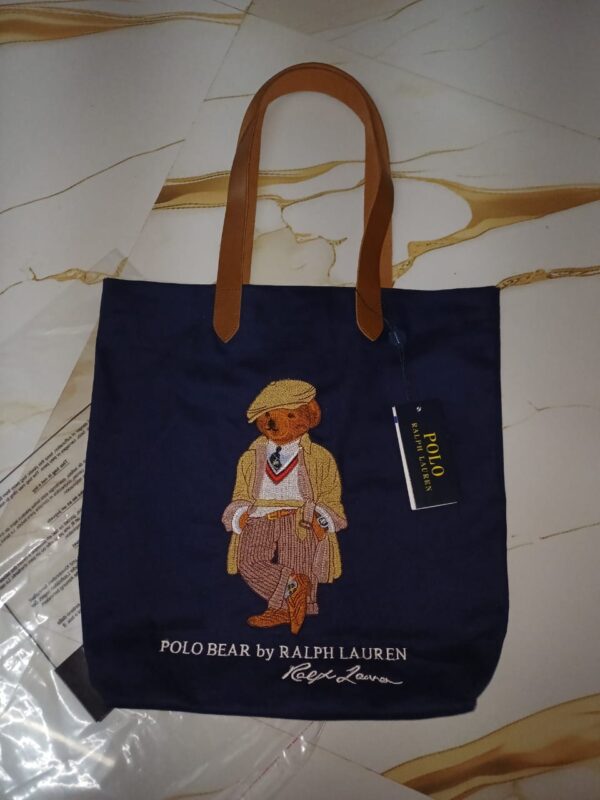 polo ralph lauren canvas teddy bear embroidery mens tote bag 30 pcs wholesale lot