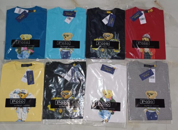 polo ralph lauren mens teddy bear round neck tees short sleeve 72 pcs wholesale